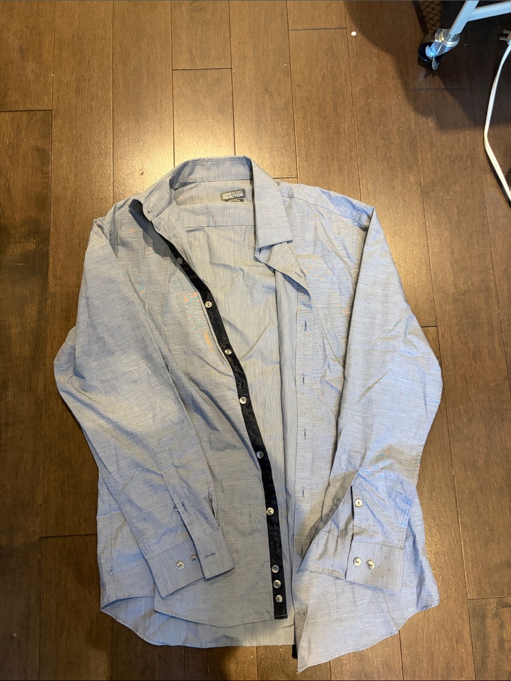 Kenneth Cole Reaction Light Blue Button-Up Shirt Jacket